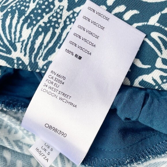 Anthropologie Maeve Blue Tile Print Flowy Pants Size SP Small Petite Boho Summer - Picture 11 of 12